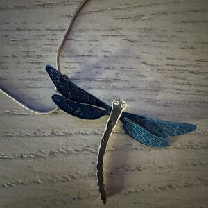 Blue Dragonfly Pendant Necklace